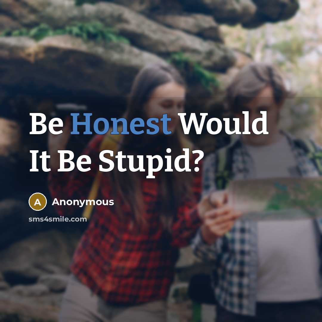 “Be Honest Would It Be Stupid?” quote by Anonymous
