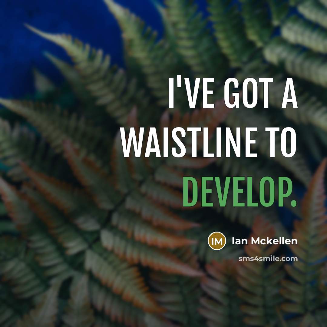 “I've got a waistline to develop.” quote by Ian Mckellen