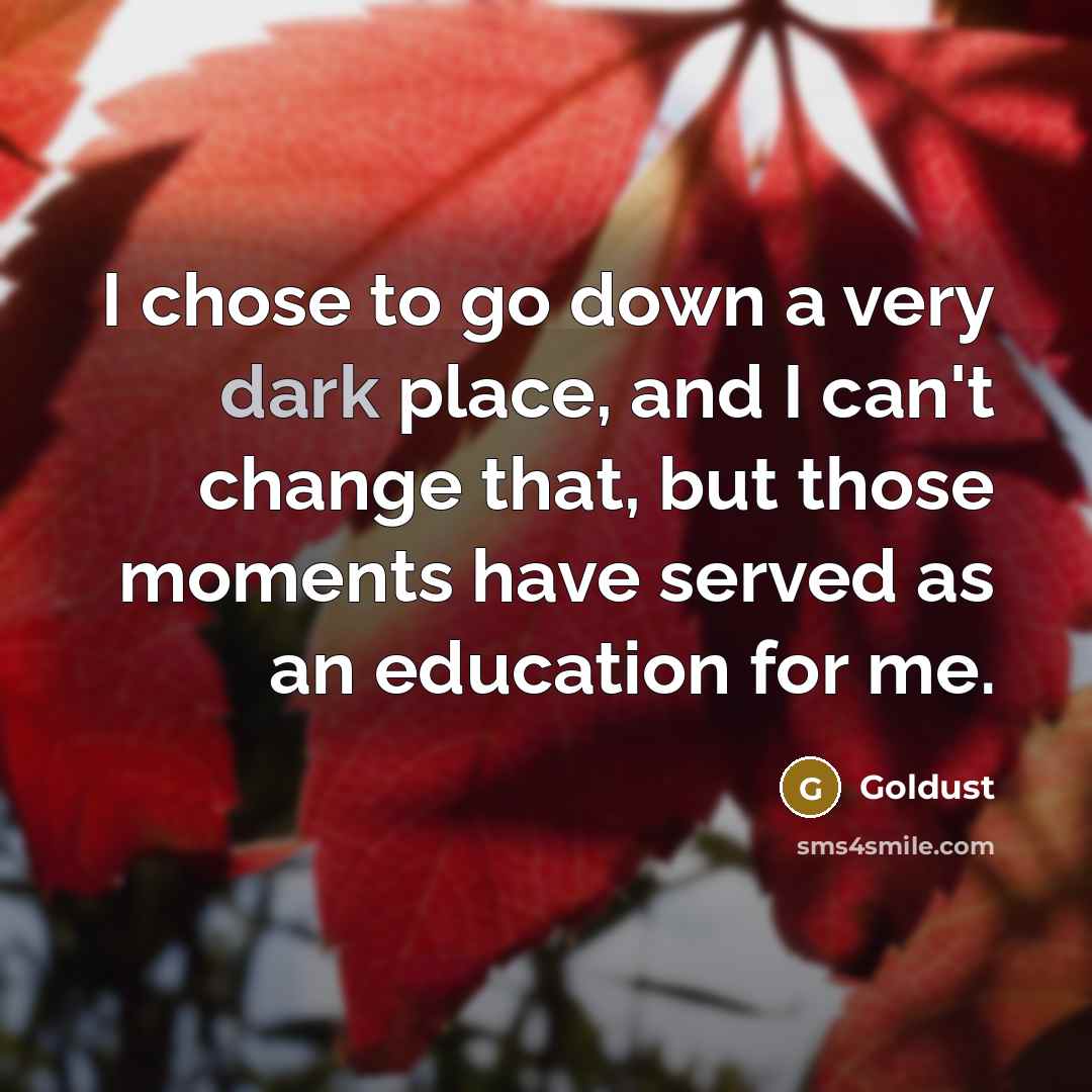 “I chose to go down a very dark place, and I can't change that, but those moments have served as an education for me.” quote by Goldust