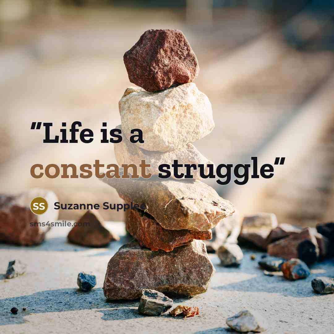 “Life is a constant struggle” quote by Suzanne Supplee