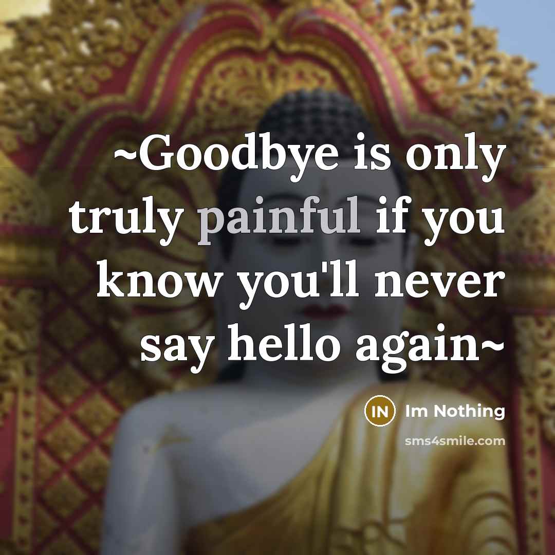 “~Goodbye is only truly painful if you know you'll never say hello again~” quote by Im Nothing