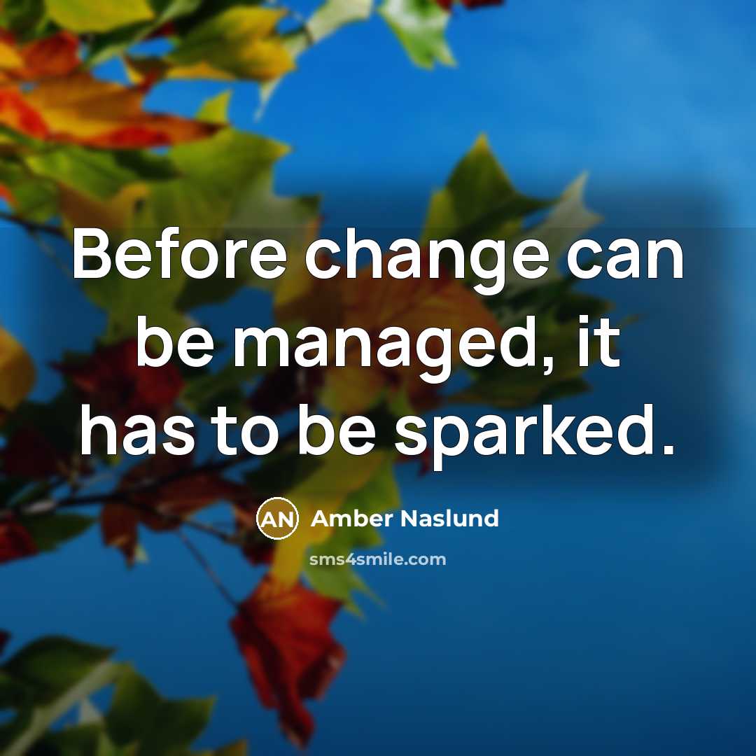 “Before change can be managed, it has to be sparked.” quote by Amber Naslund