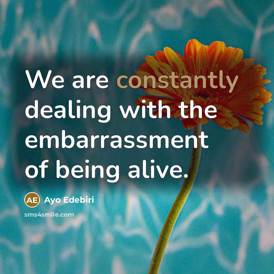 “We are constantly dealing with the embarrassment of being alive.” quote by Ayo Edebiri