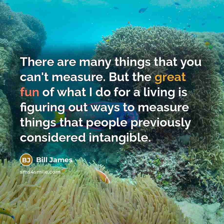 “There are many things that you can't measure. But the great fun of what I do for a living is figuring out ways to measure things that people previously considered intangible.” quote by Bill James
