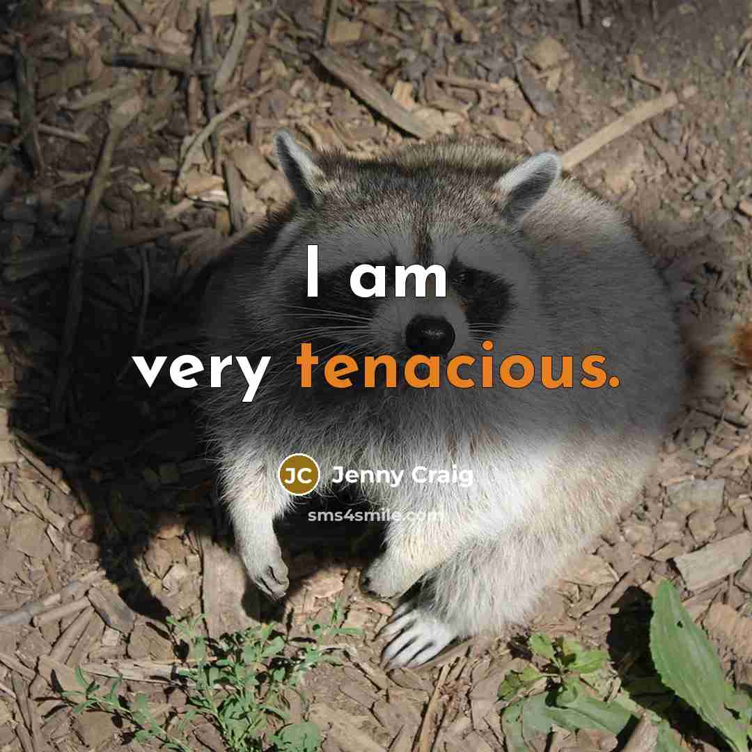 “I am very tenacious.” quote by Jenny Craig