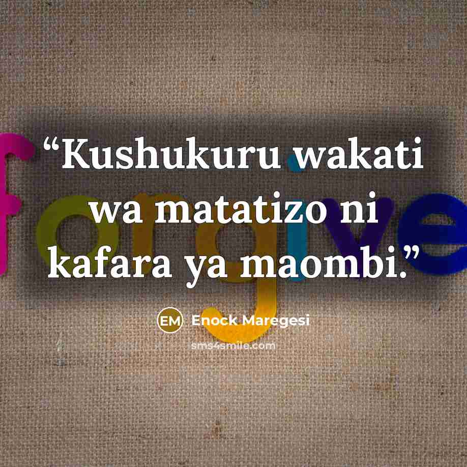 “Kushukuru wakati wa matatizo ni kafara ya maombi.” quote by Enock Maregesi