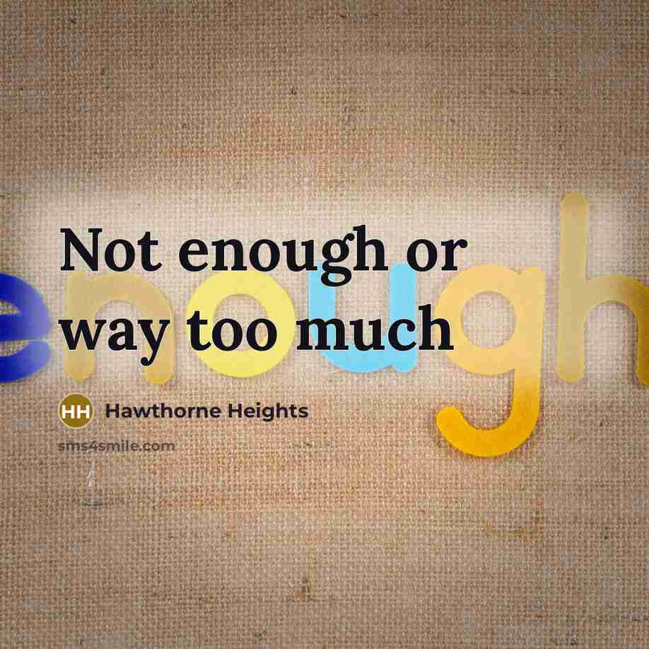 “Not enough or way too much” quote by Hawthorne Heights