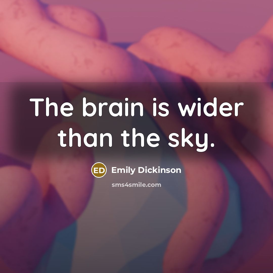 “The brain is wider than the sky.” quote by Emily Dickinson