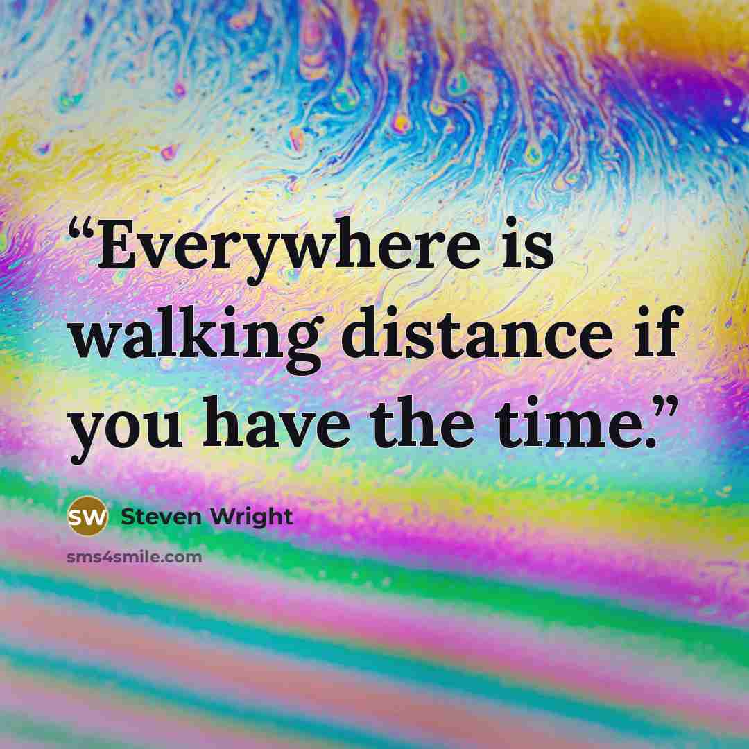 “Everywhere is walking distance if you have the time.” quote by Steven Wright