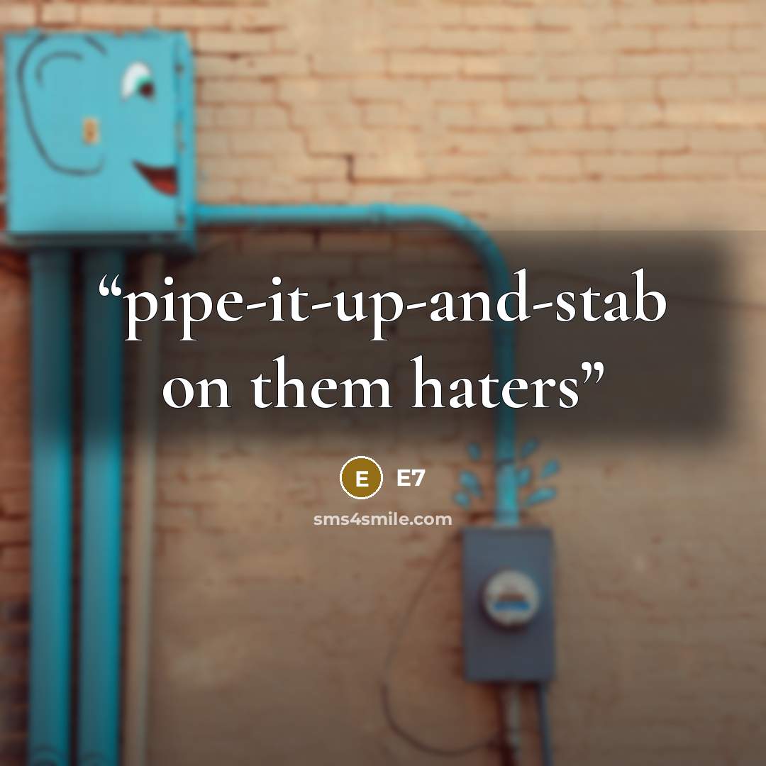 “pipe-it-up-and-stab on them haters” quote by E7