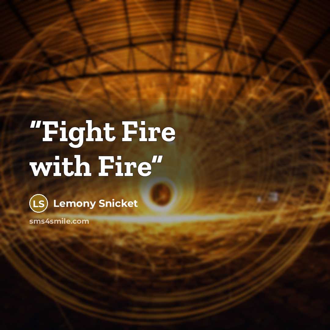 “Fight Fire with Fire” quote by Lemony Snicket