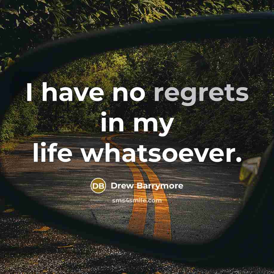 “I have no regrets in my life whatsoever.” quote by Drew Barrymore