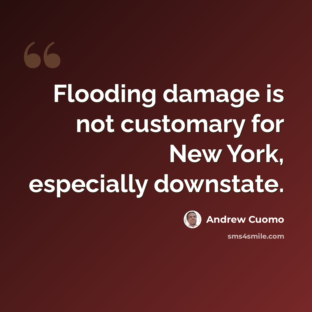“Flooding damage is not customary for New York, especially downstate.” quote by Andrew Cuomo