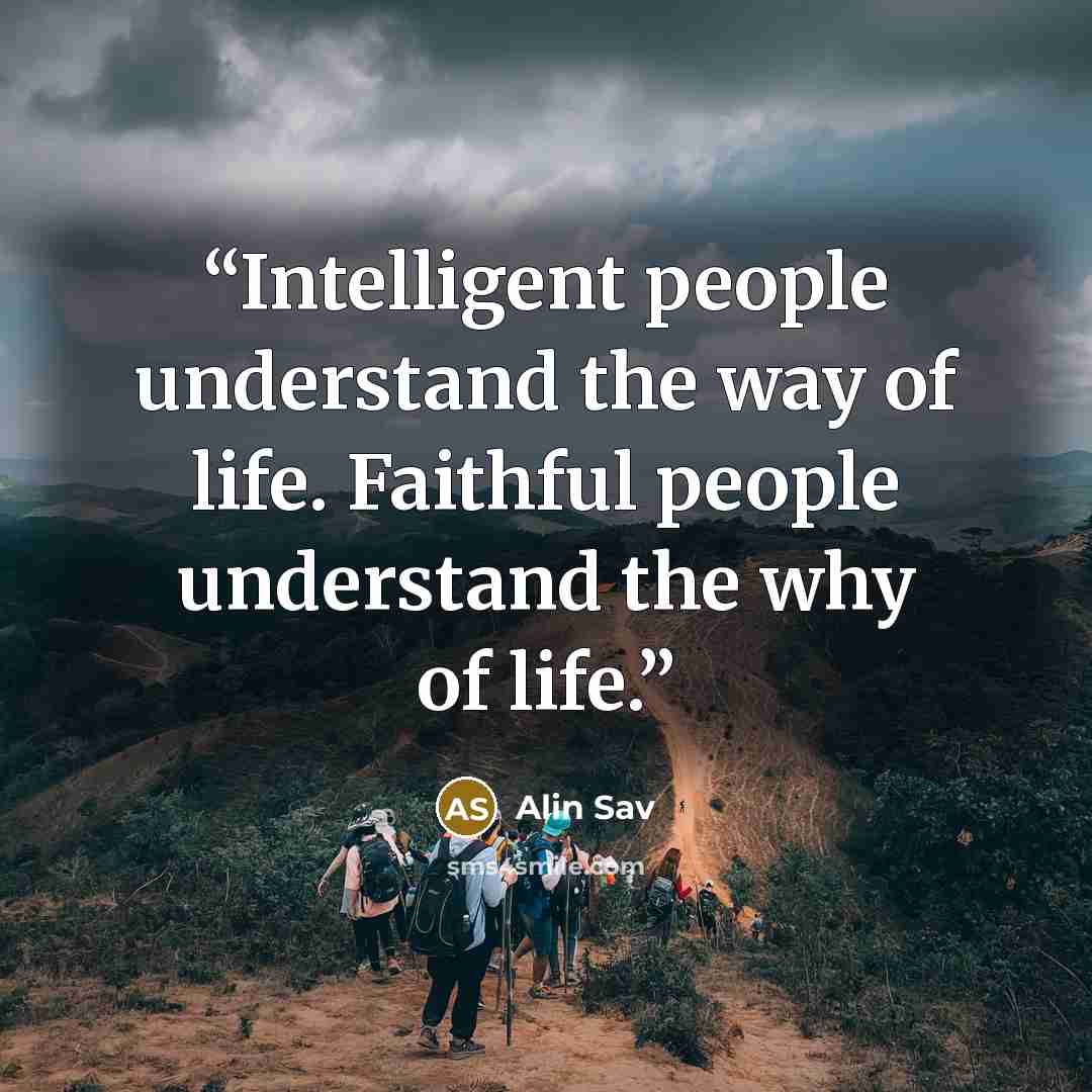 “Intelligent people understand the way of life. Faithful people understand the why of life.” quote by Alin Sav