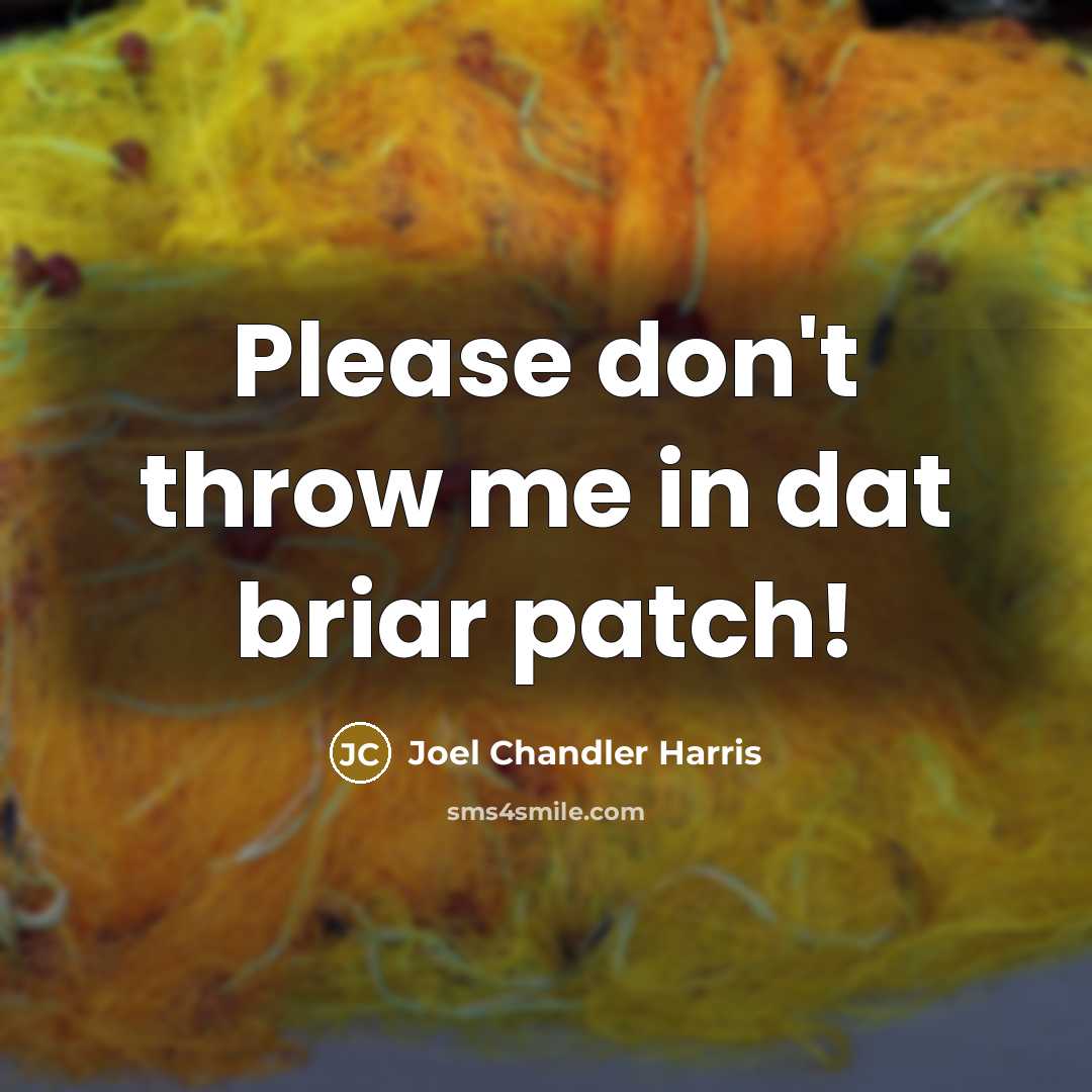 “Please don't throw me in dat briar patch!” quote by Joel Chandler Harris