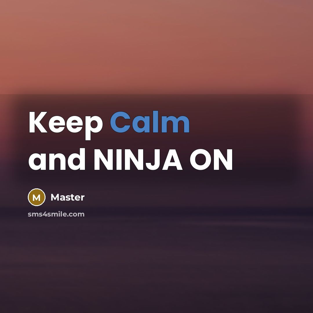 “Keep Calm and NINJA ON” quote by Master