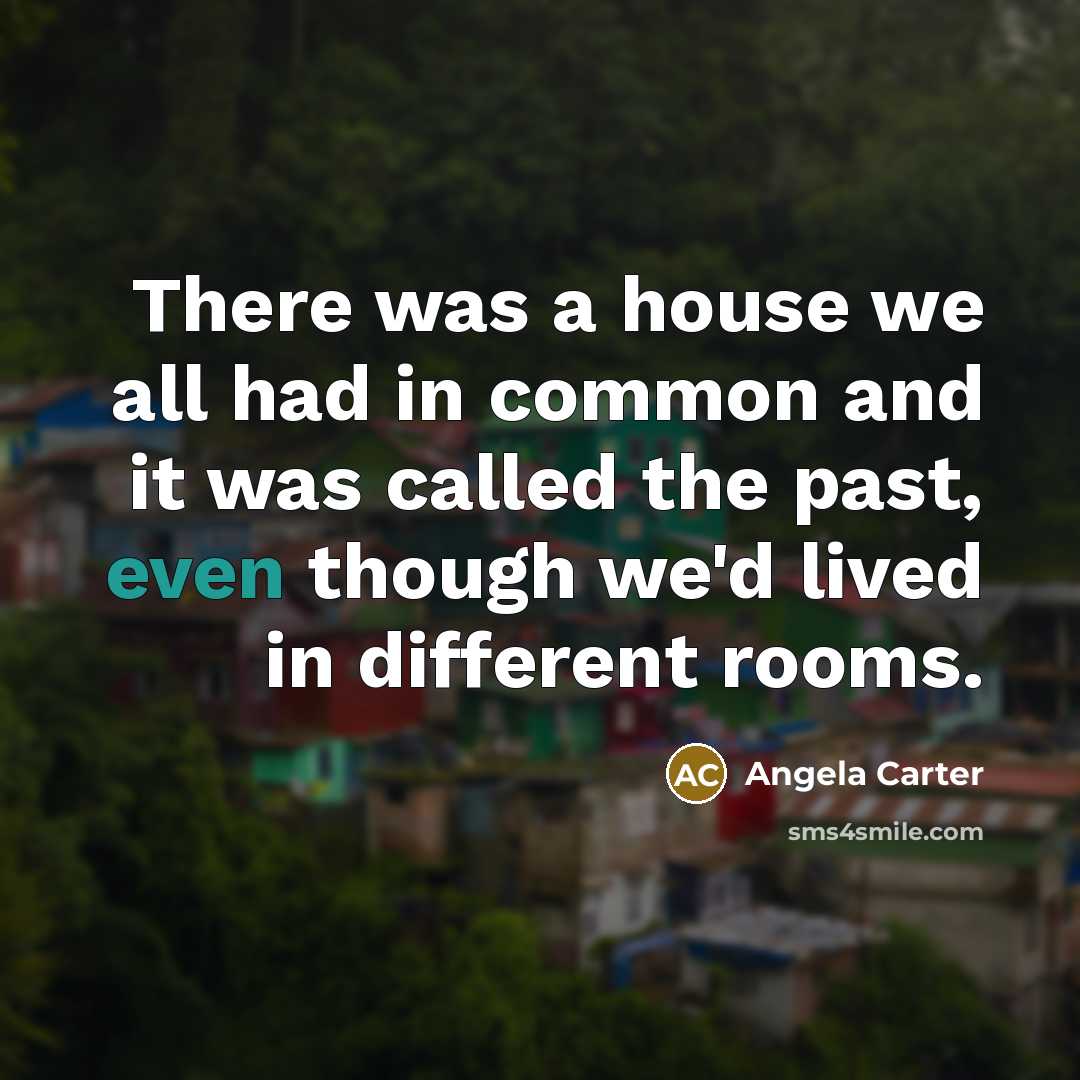 “There was a house we all had in common and it was called the past, even though we'd lived in different rooms.” quote by Angela Carter