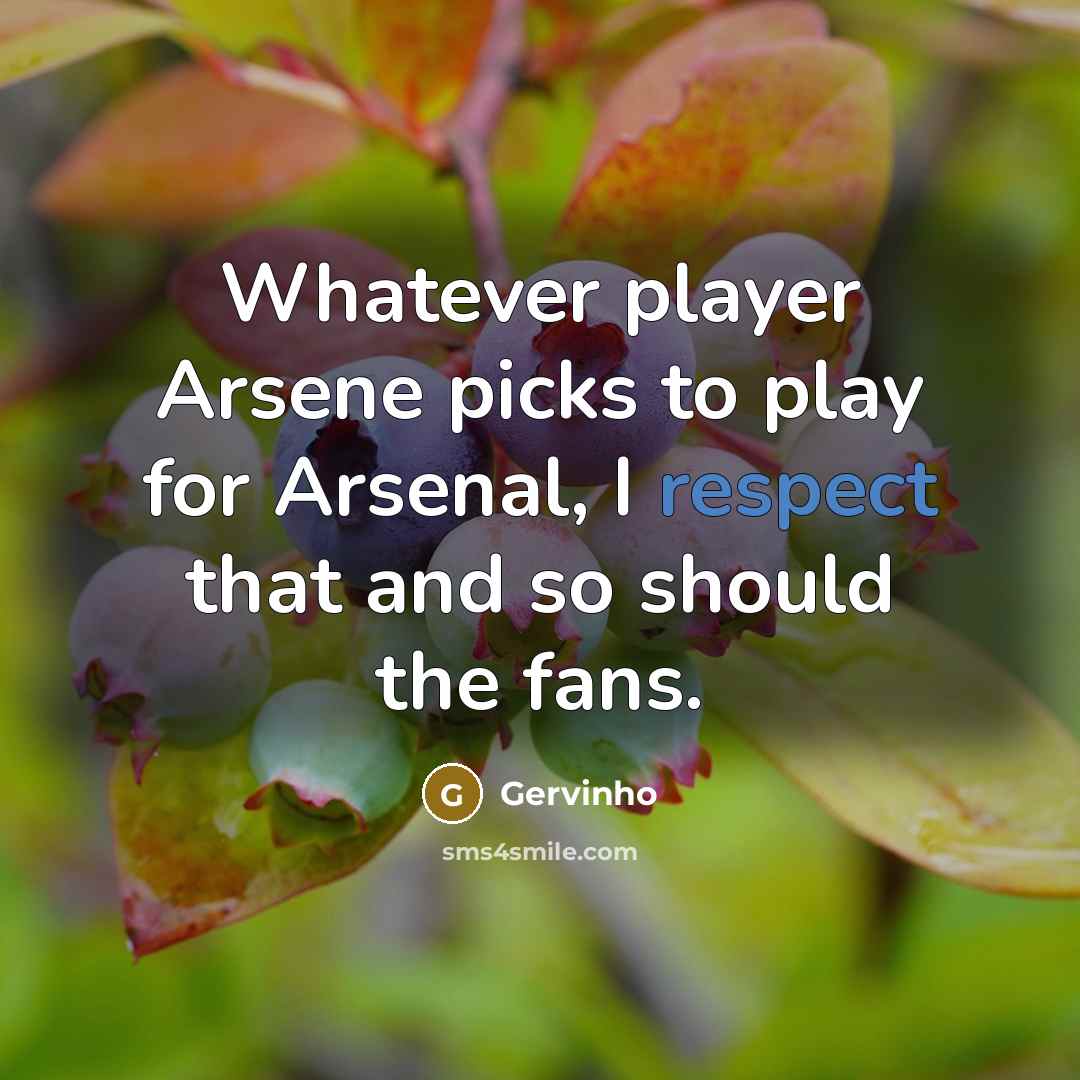 “Whatever player Arsene picks to play for Arsenal, I respect that and so should the fans.” quote by Gervinho