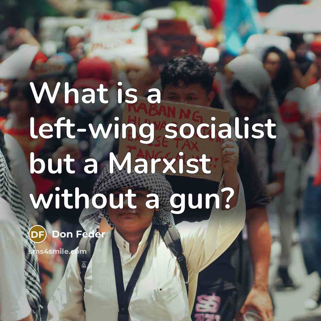 “What is a left-wing socialist but a Marxist without a gun?” quote by Don Feder