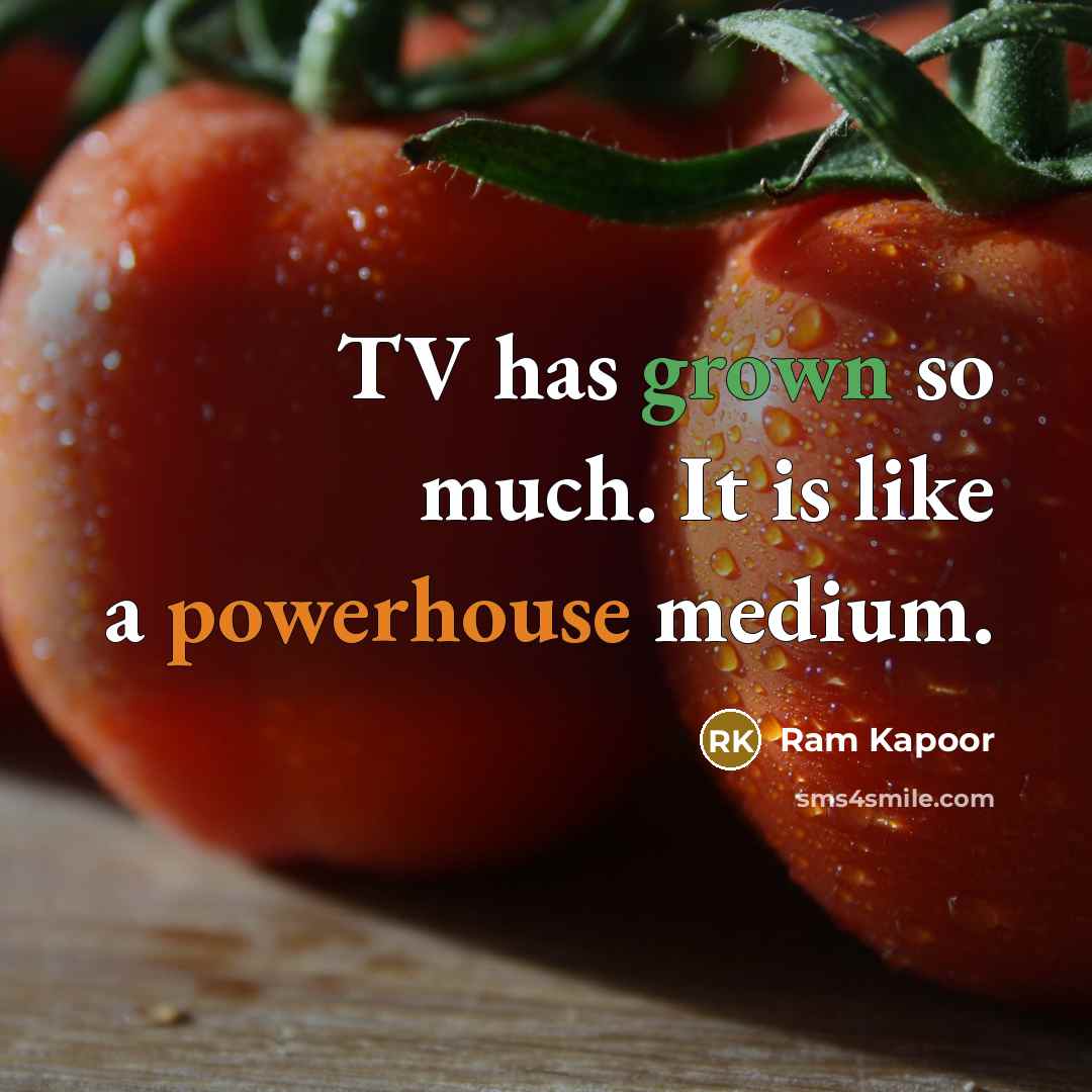 “TV has grown so much. It is like a powerhouse medium.” quote by Ram Kapoor