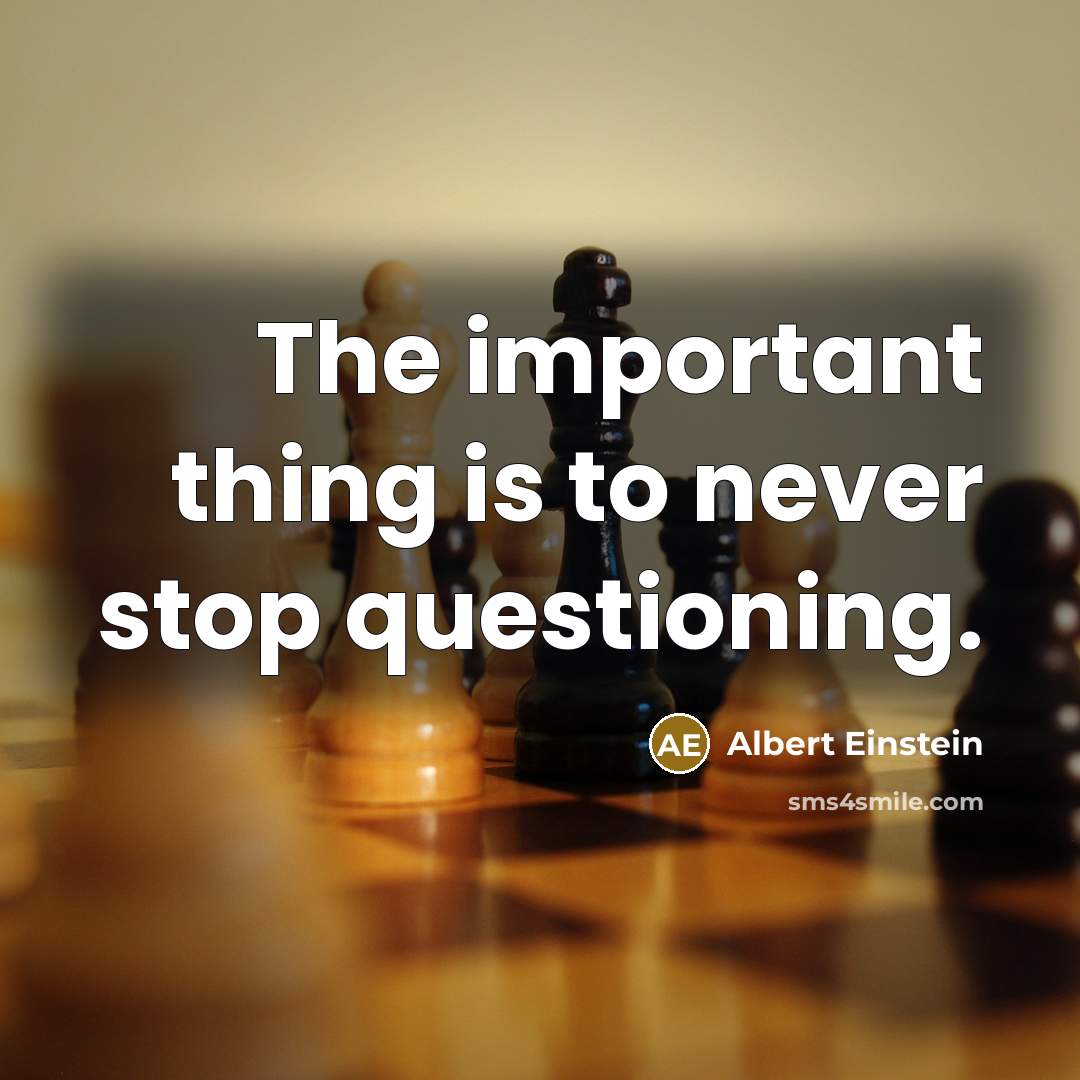 “The important thing is to never stop questioning.” quote by Albert Einstein