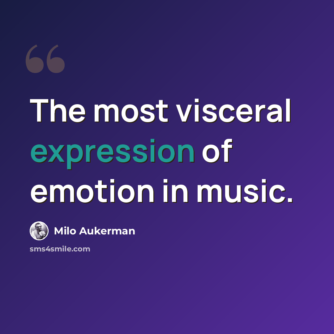 “The most visceral expression of emotion in music.” quote by Milo Aukerman