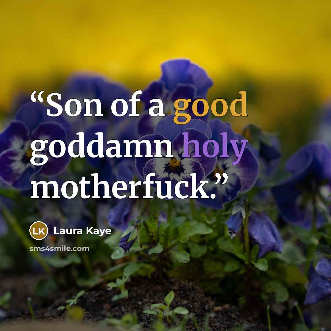 “Son of a good goddamn holy motherfuck.” quote by Laura Kaye