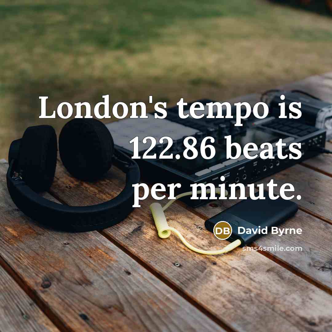 “London's tempo is 122.86 beats per minute.” quote by David Byrne