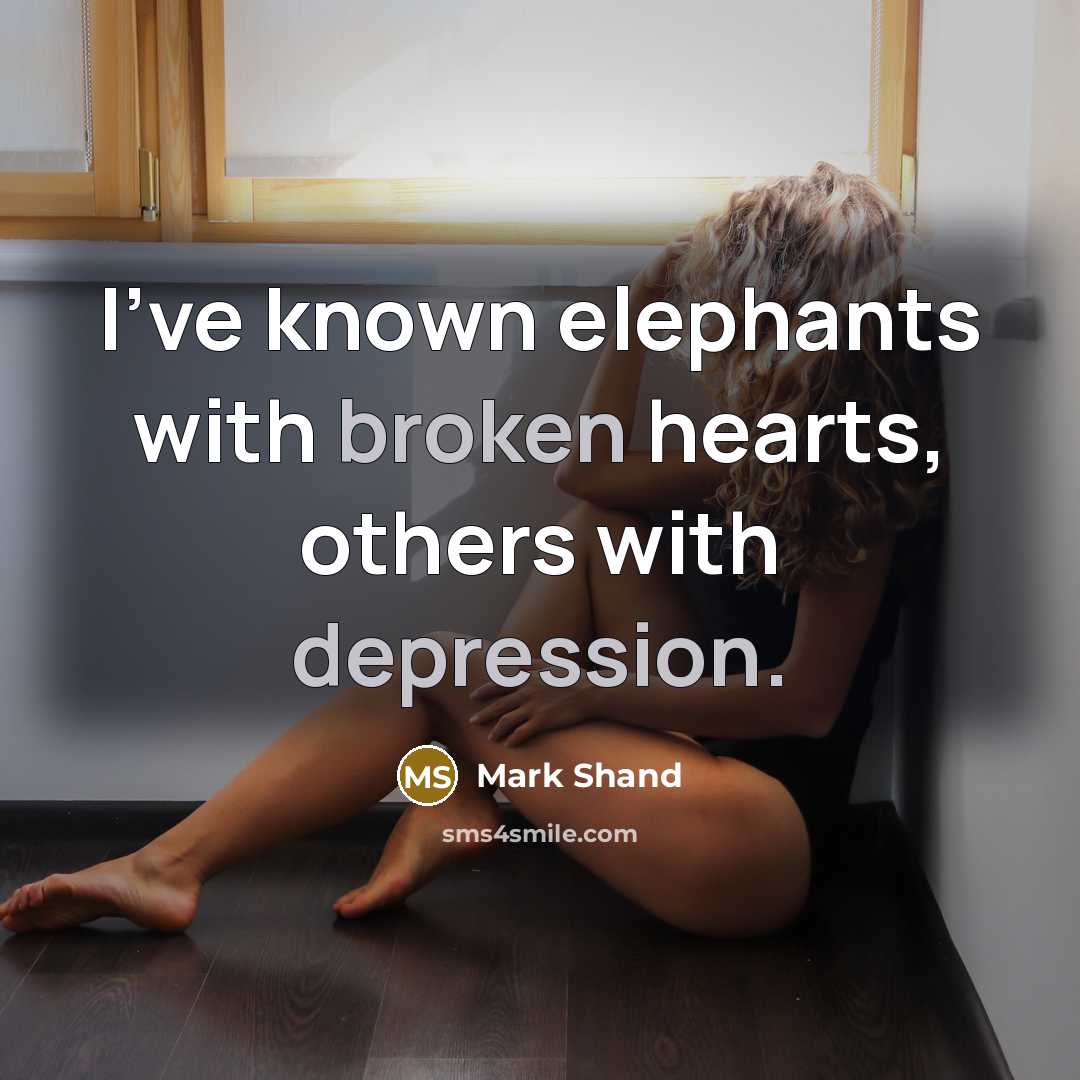 “I've known elephants with broken hearts, others with depression.” quote by Mark Shand