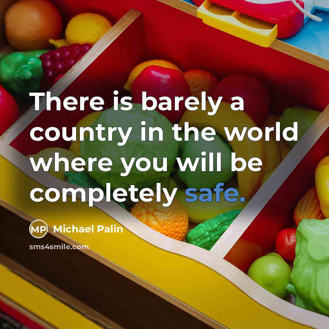 “There is barely a country in the world where you will be completely safe.” quote by Michael Palin