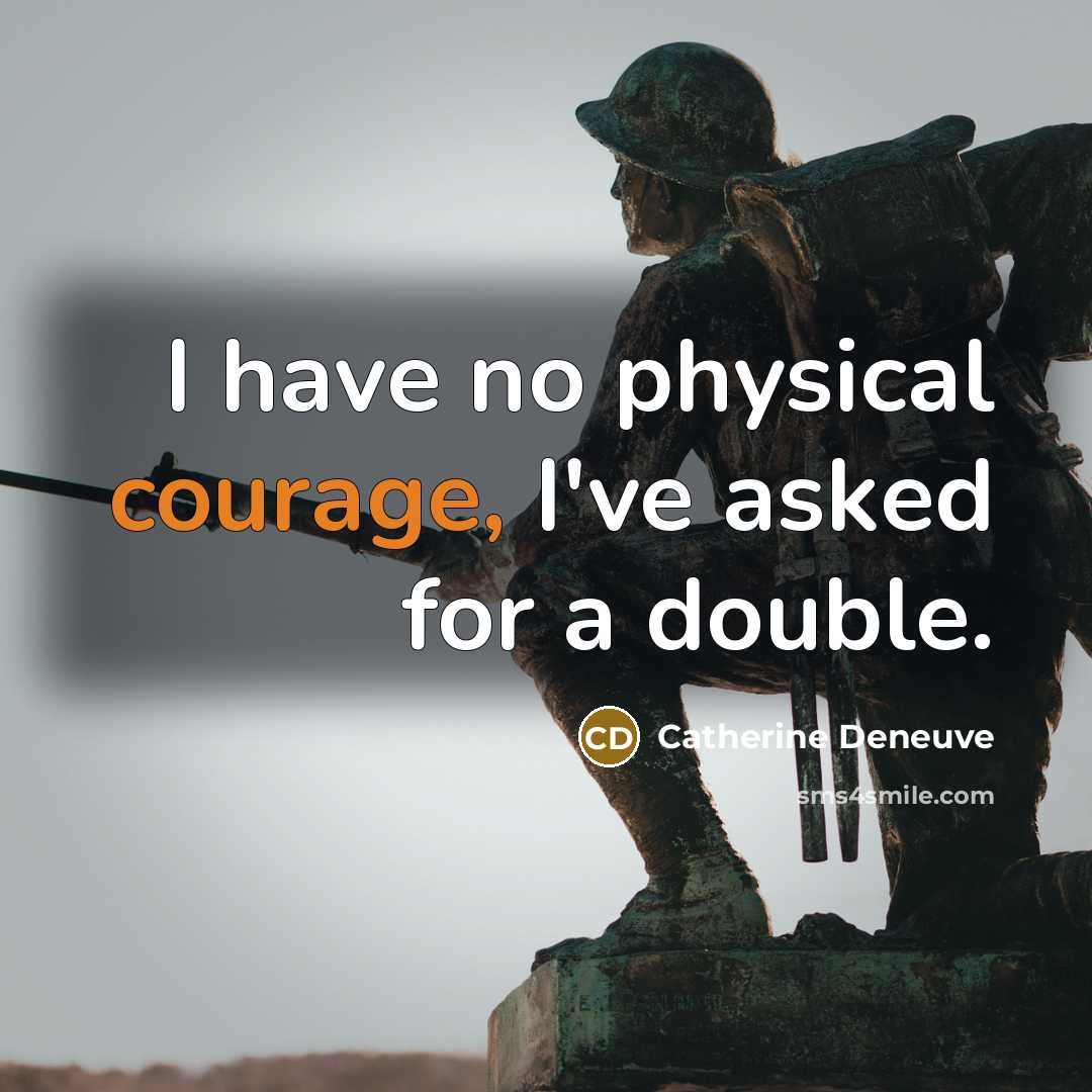 “I have no physical courage, I've asked for a double.” quote by Catherine Deneuve