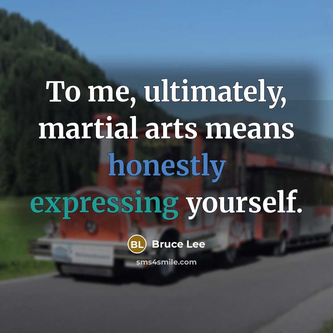 “To me, ultimately, martial arts means honestly expressing yourself.” quote by Bruce Lee
