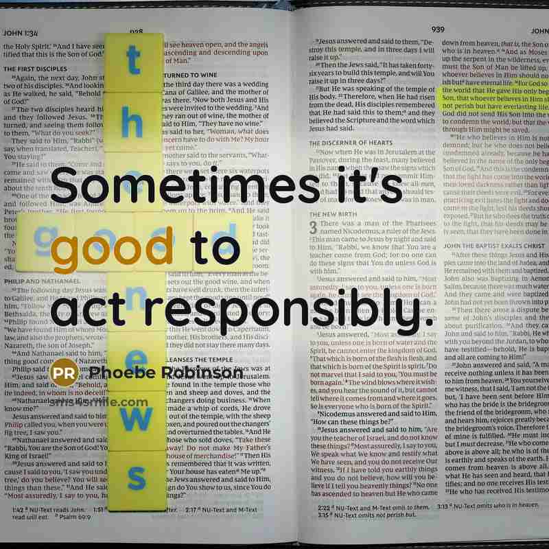 “Sometimes it's good to act responsibly.” quote by Phoebe Robinson