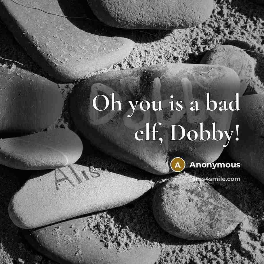 “Oh you is a bad elf, Dobby!” quote by Anonymous
