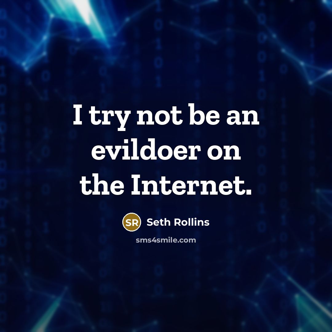 “I try not be an evildoer on the Internet.” quote by Seth Rollins