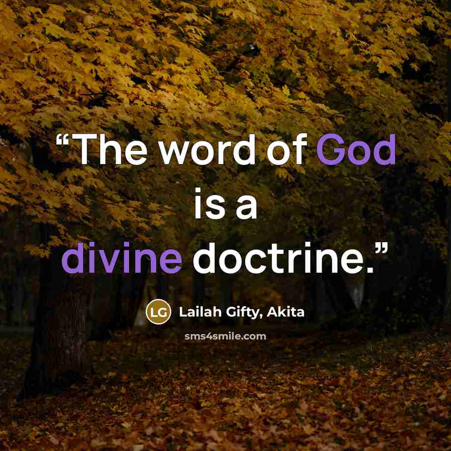 “The word of God is a divine doctrine.” quote by Lailah Gifty, Akita