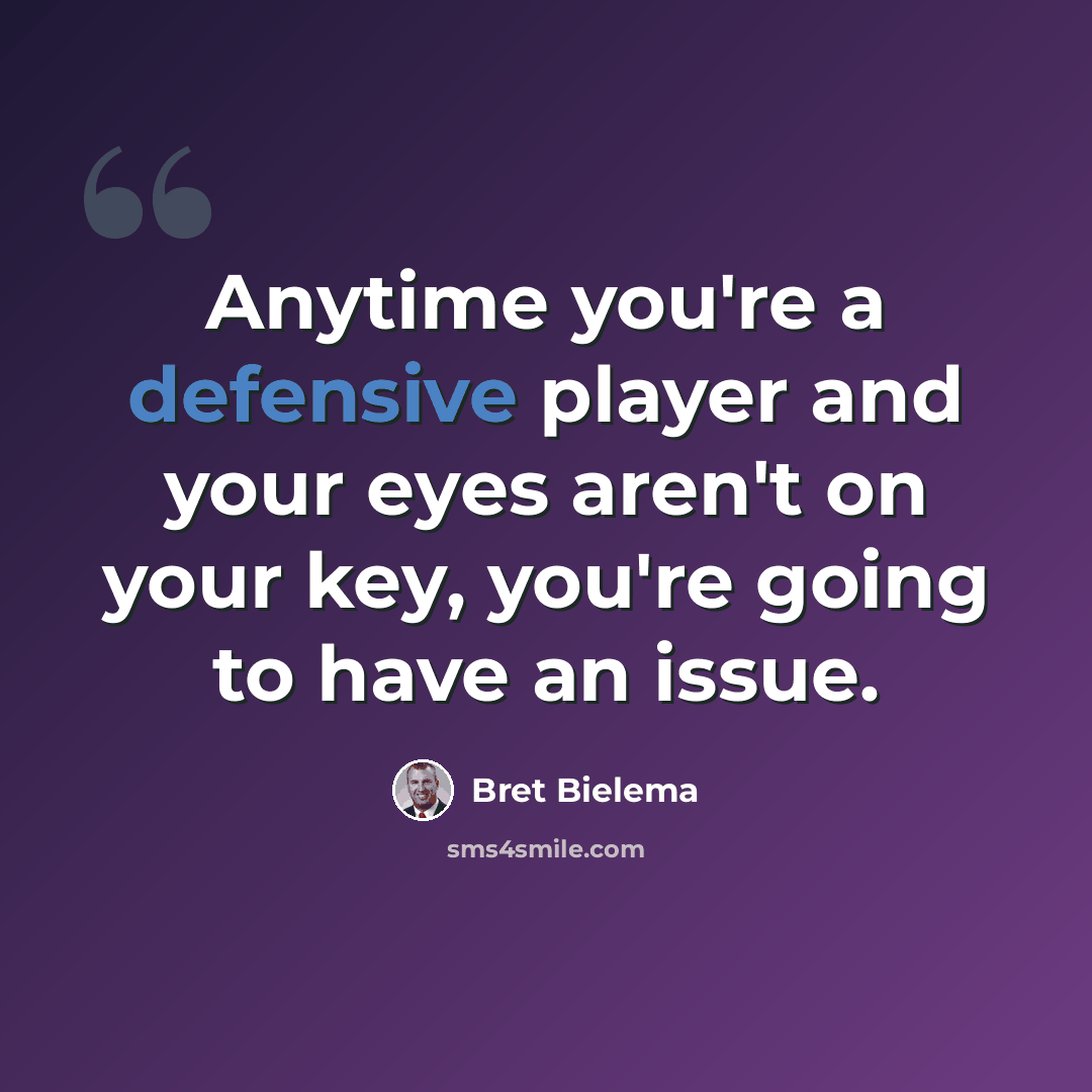 “Anytime you're a defensive player and your eyes aren't on your key, you're going to have an issue.” quote by Bret Bielema