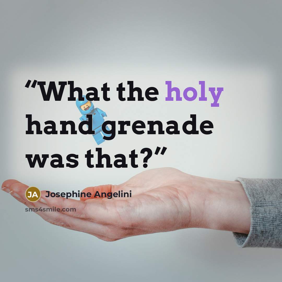 “What the holy hand grenade was that?” quote by Josephine Angelini