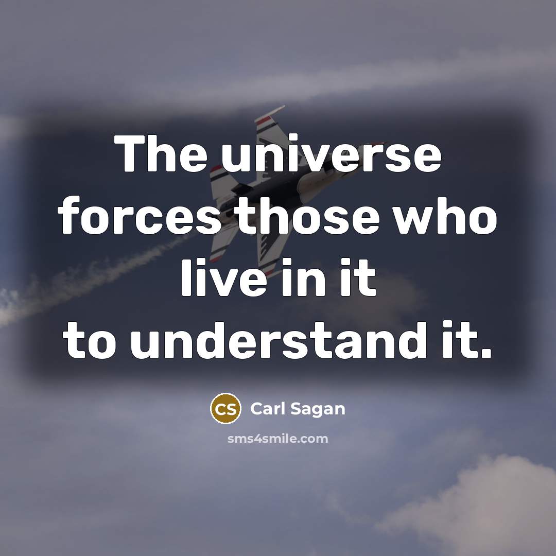 “The universe forces those who live in it to understand it.” quote by Carl Sagan