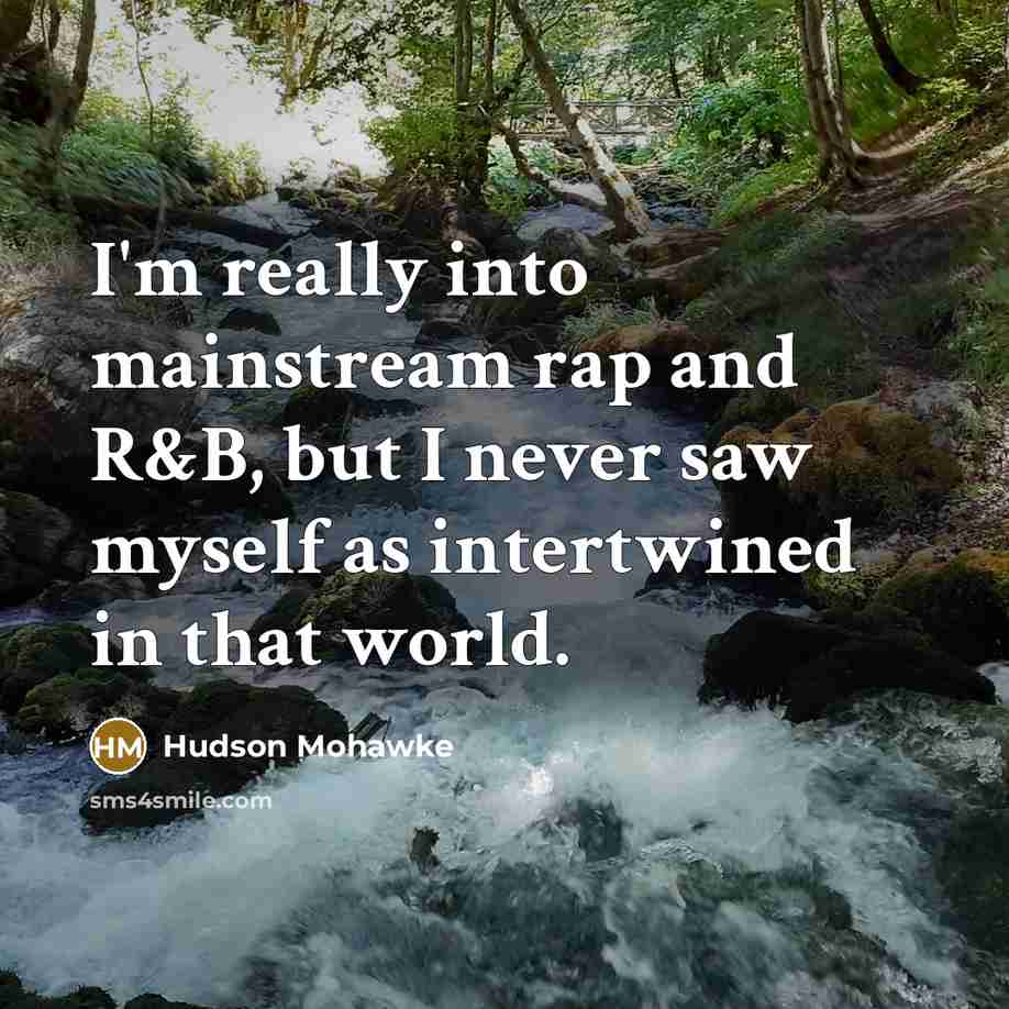 “I'm really into mainstream rap and R&B, but I never saw myself as intertwined in that world.” quote by Hudson Mohawke