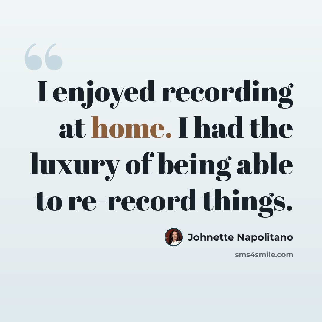 “I enjoyed recording at home. I had the luxury of being able to re-record things.” quote by Johnette Napolitano