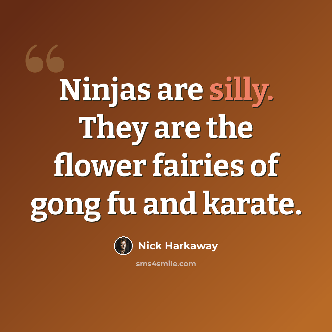 “Ninjas are silly. They are the flower fairies of gong fu and karate.” quote by Nick Harkaway