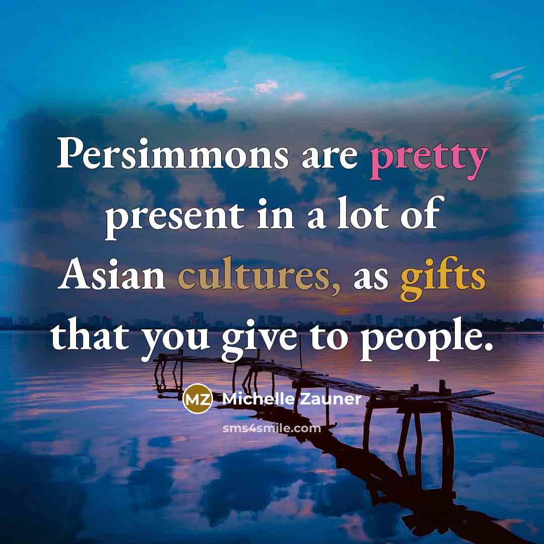 “Persimmons are pretty present in a lot of Asian cultures, as gifts that you give to people.” quote by Michelle Zauner