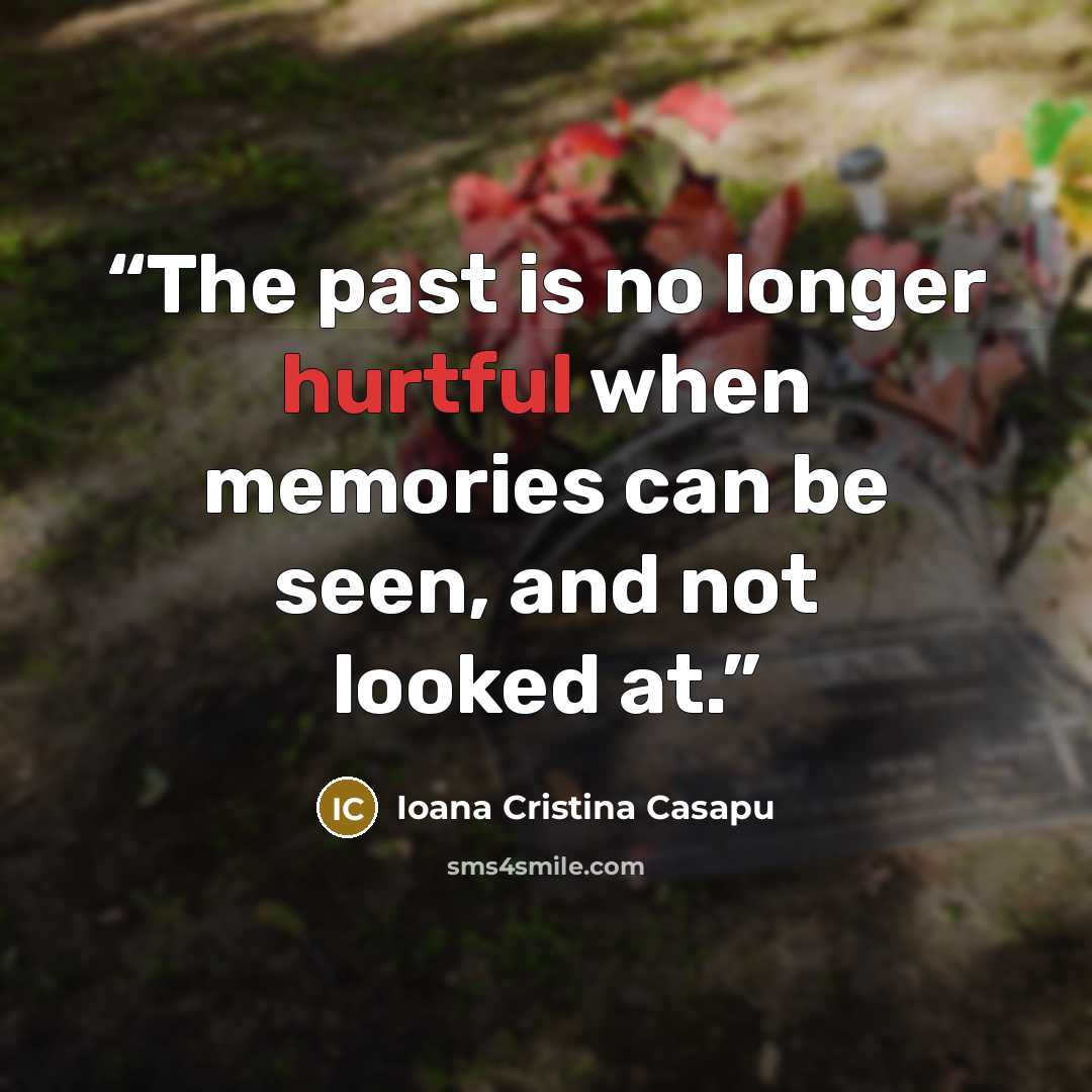 “The past is no longer hurtful when memories can be seen, and not looked at.” quote by Ioana Cristina Casapu