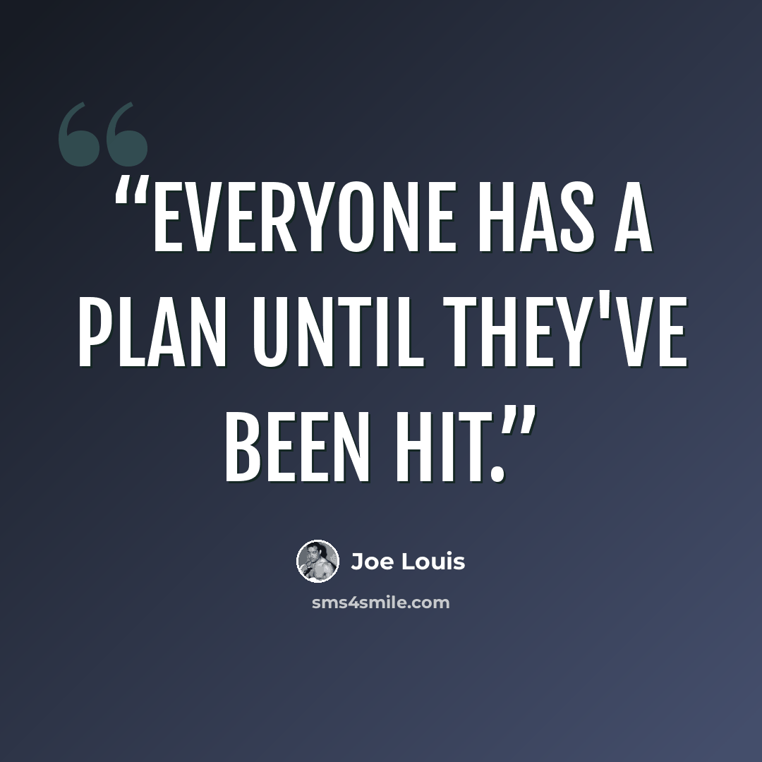 “Everyone has a plan until they've been hit.” quote by Joe Louis