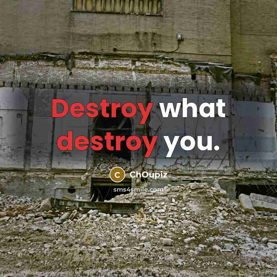 “Destroy what destroy you.” quote by ChOupiz