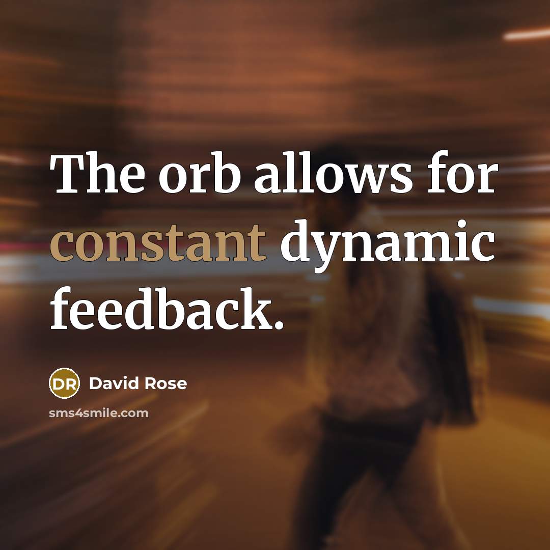 “The orb allows for constant dynamic feedback.” quote by David Rose