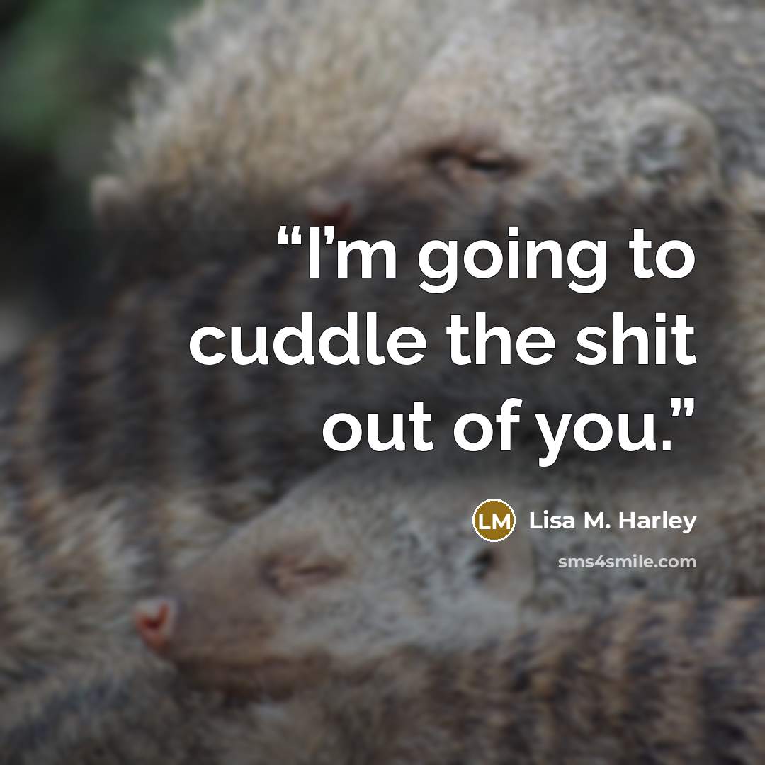 “I’m going to cuddle the shit out of you.” quote by Lisa M. Harley