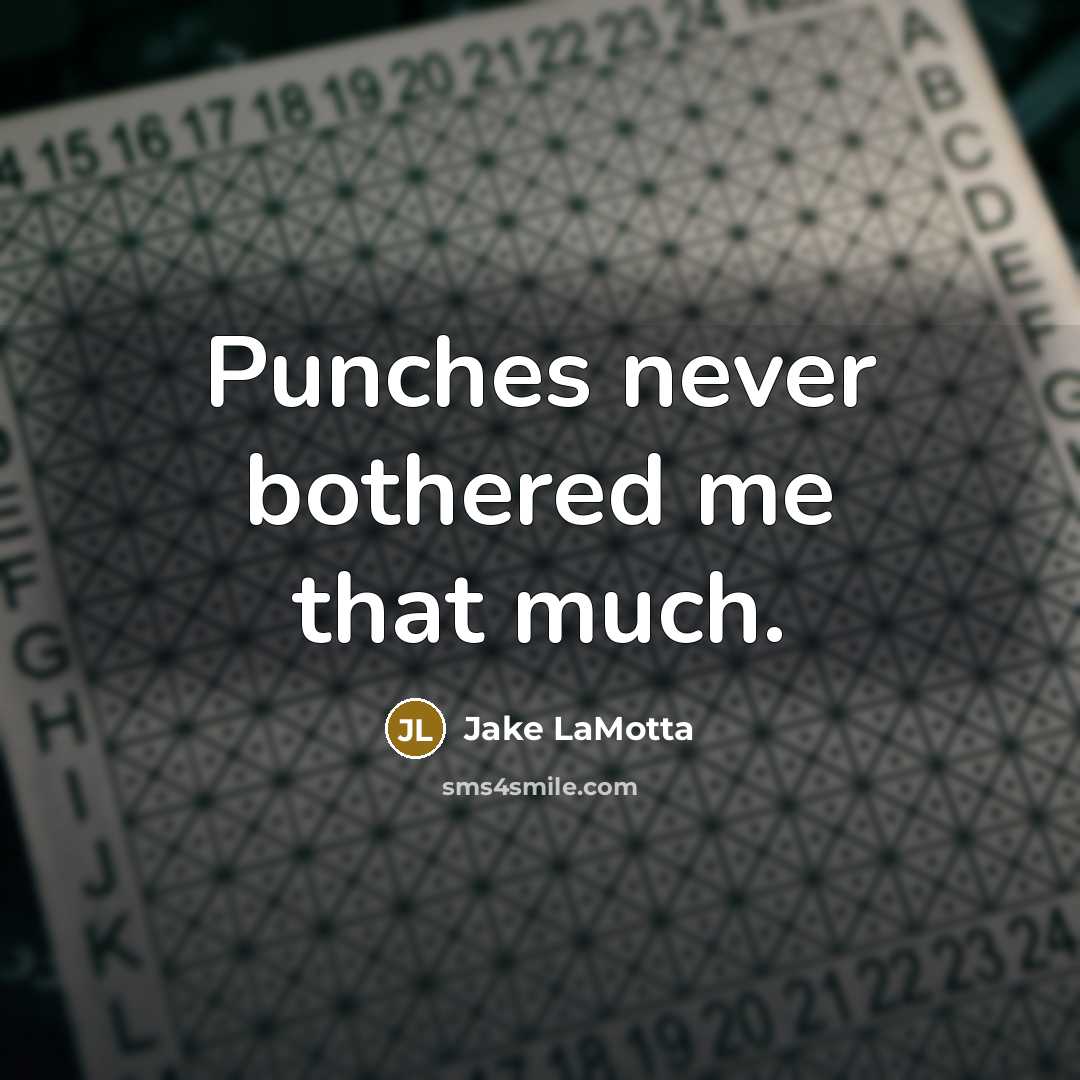 “Punches never bothered me that much.” quote by Jake LaMotta