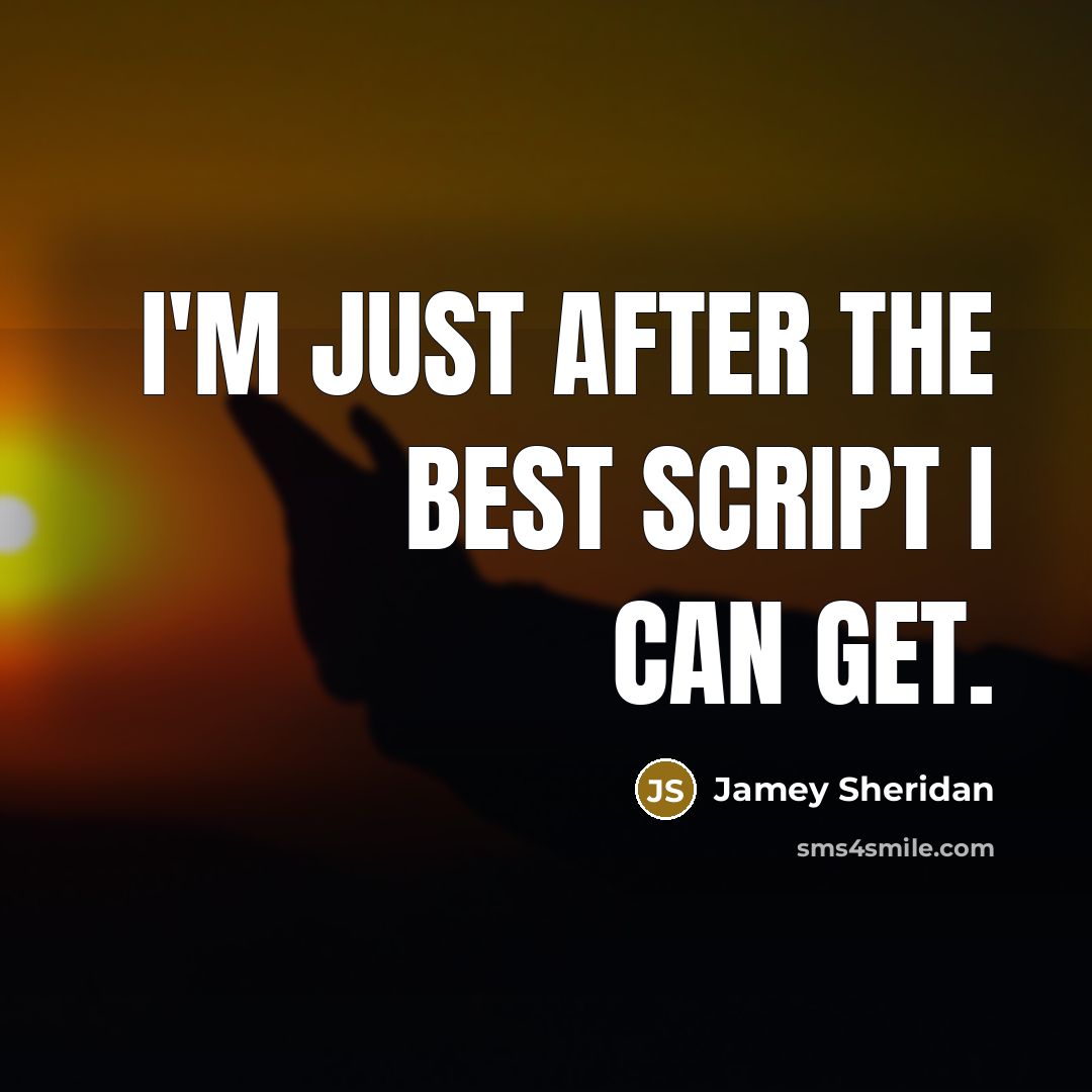 “I'm just after the best script I can get.” quote by Jamey Sheridan